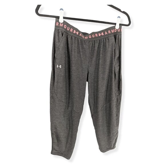 Under Armour Pants - Under Armour UA Active Wear Cropped Pants Womens Large Gray Lightweight Stretch